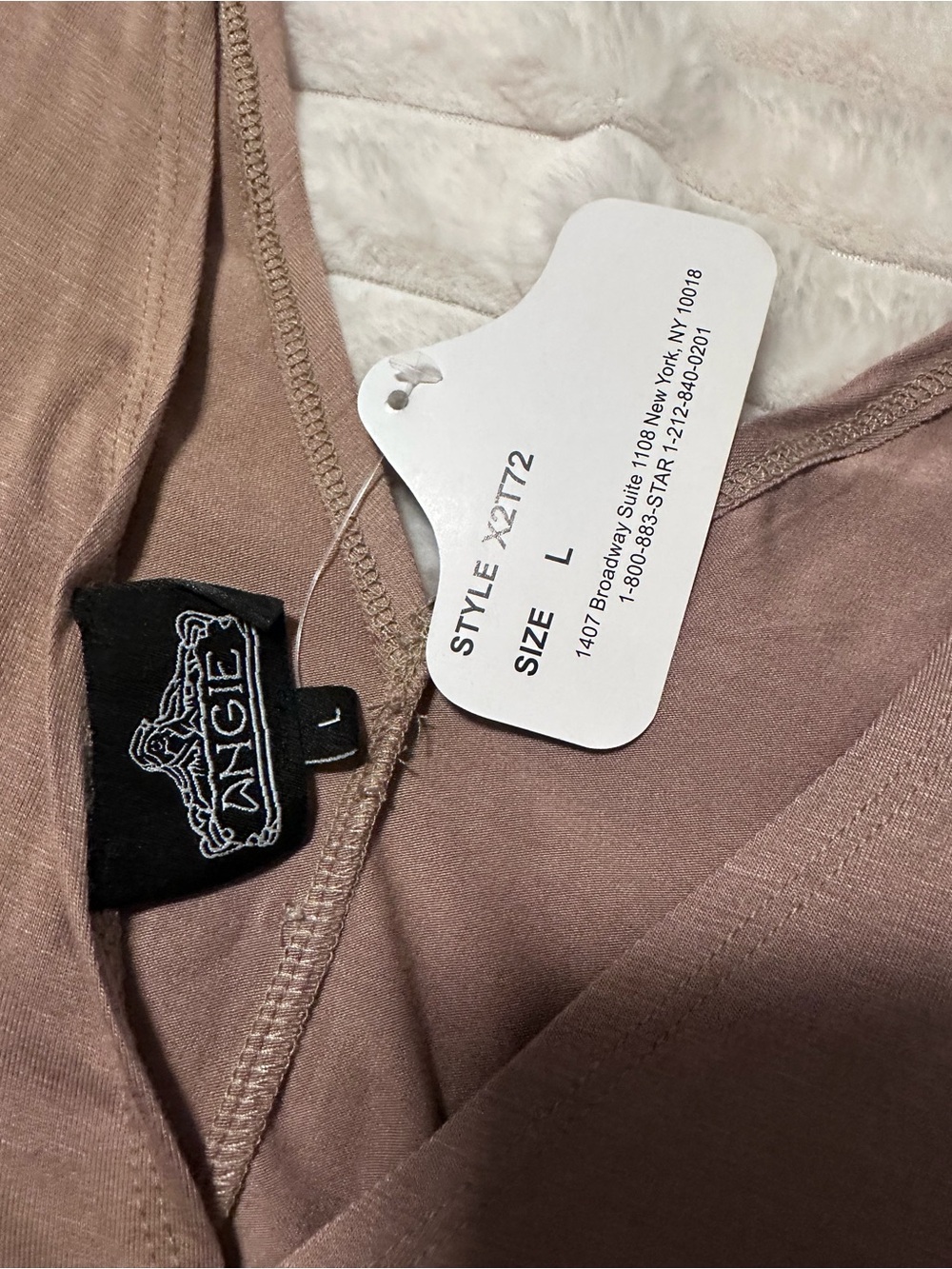 Angie Taupe V-Neck Tank with Button Details - Picture 4 of 4